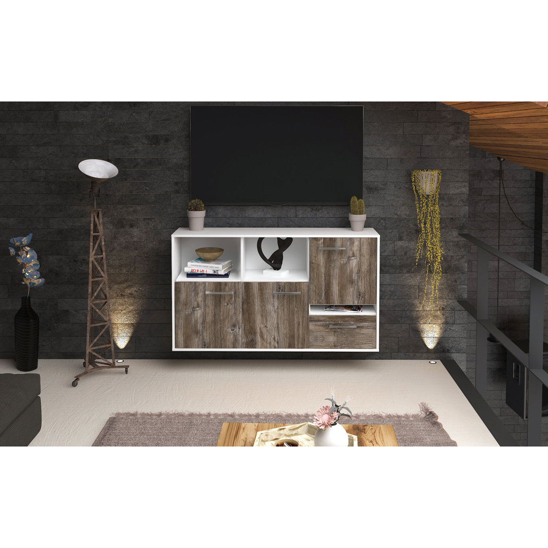 Sideboard Benoto, Farbe: Walnuss/Anthrazit, Fliegend/Metallgriffe, Größe: 136x79x35 cm