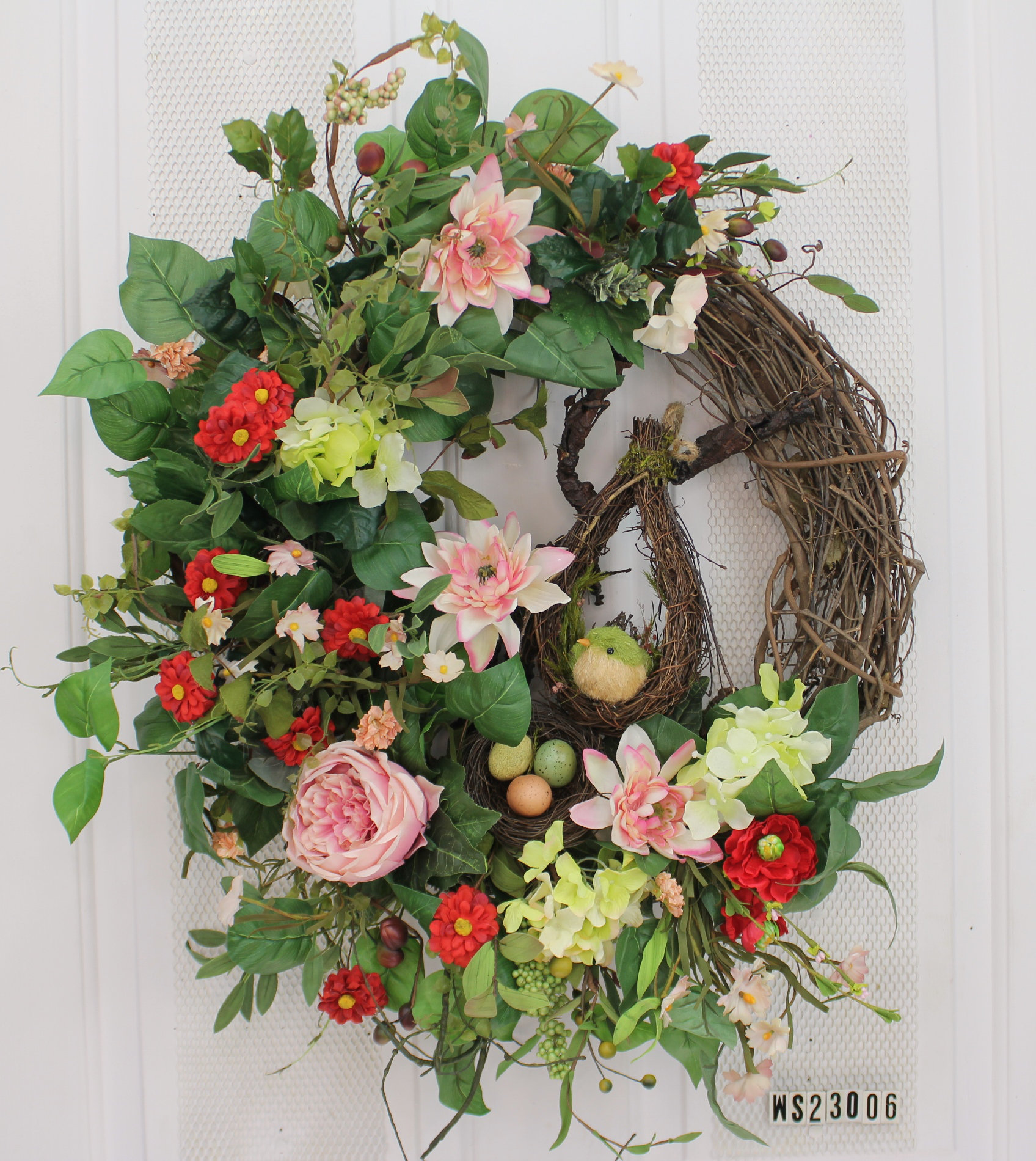 Primrue Handcrafted Faux Mixed Assortment Foam 24'' Wreath | Wayfair
