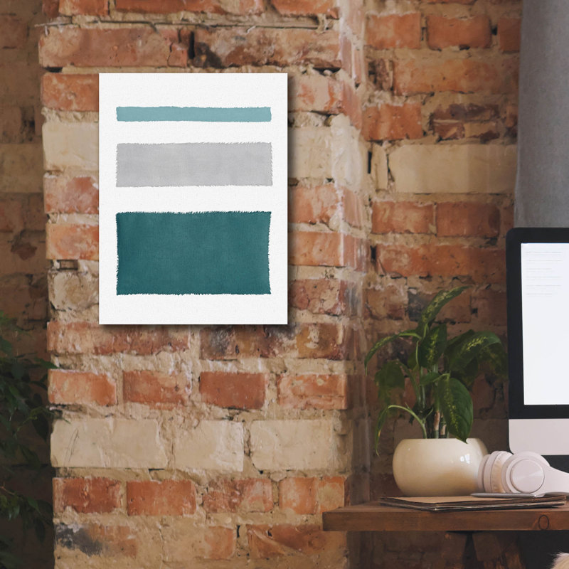 «Painted Weaving 4 Blue Green» par Piper Rhue, art mural sur toile, H 16 po x l 12 po x P 0,75 po