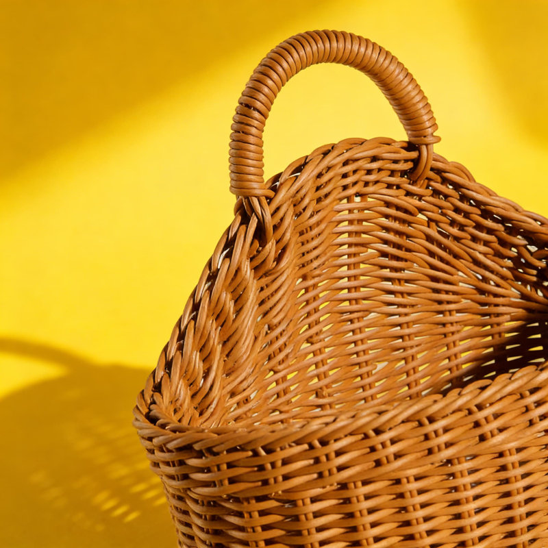 Large Wall Hanging Basket For Storage, Woven Rattan Organizer For Kitchen, Bathroom, Dorm, And Living Room Wall Mounted Storage Solution