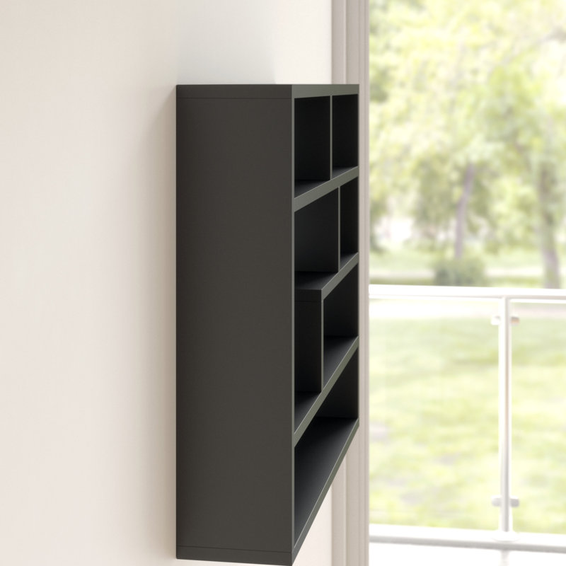 Gipe 7 Piece Cubby Shelf, Black