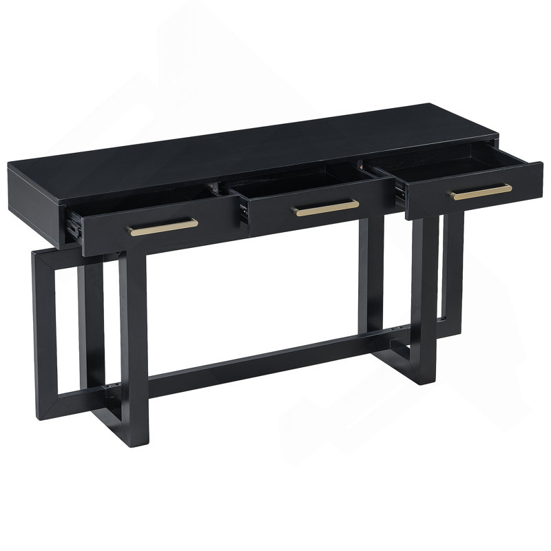 Console élégante avec trois tiroirs, table d'entrée très longue