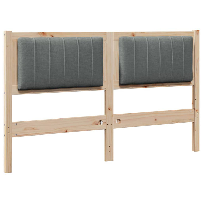 Solid Wood Headboard, EU Double - 140 x 200 cm, Brown, Dark Grey