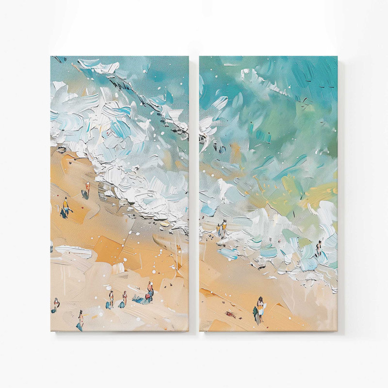 Sérénade sablonneuse | Impression sur toile 2 panneaux | Dimensions combinées: 48 po x 48 po, H 48 po x l 48 po