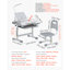 Chaise et ensemble de bureau pour enfants, lampe de table à hauteur réglable et bureau inclinable -1896682215