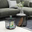 Tables basses gigognes, ensemble de 2 tables basses rondes avec panier en acier et plateau amovible, tables de bout empilables avec rangement pour le salon, noir