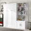 Lit escamotable rouillé avec tablettes et cadre en bois-232789281-232810922