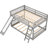 Space Full Over Bunk Bed With Movable And Detachable Slide , Gray Fun Stable-275245300