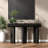Modern Console Table with 2 Drawers, High Gloss Finish Entryway Table with Arc Legs, Storage Cabinet with Smooth Drawer Slides, for Living Room, Hallway, or Vanity Use-559527872