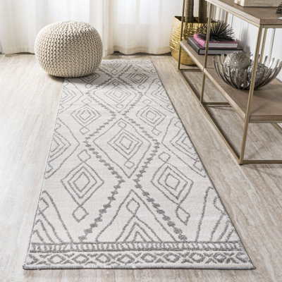 Woodacre Moroccan Style Diamond Ivory/Gray Rug