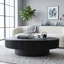 Table basse ovale moderne de 47 pouces avec rangement, table à thé d'appoint en placage de bois massif pour salon, chambre, bureau, appartement-130569160
