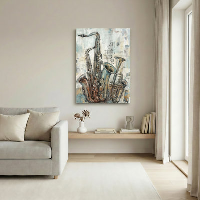 Saxophone musique, reproduction d'art sur toile, ensemble de 1