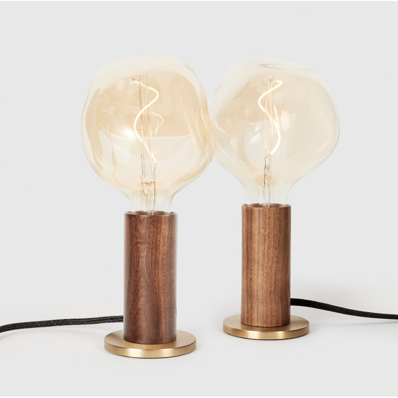 Walnut Kncukle Table Lamp With Sphere IV