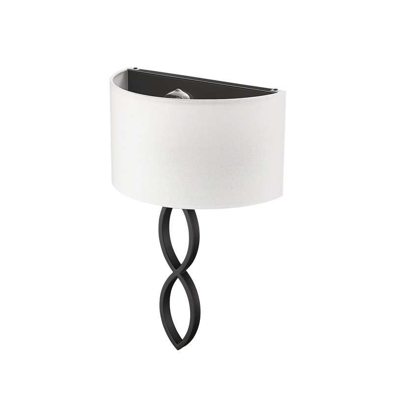 Yohji 18.8" Tall Steel Flush Mounted Sconce, Matte Black