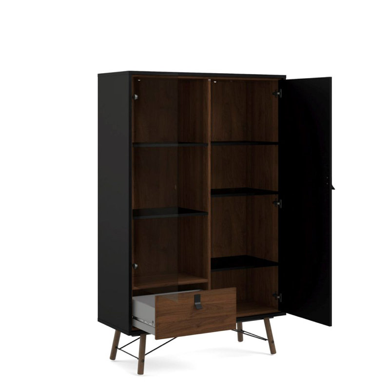 Timpson Display Cabinet, Black/Brown