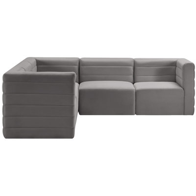 Enso Velvet L-Shaped Sectional Reversible