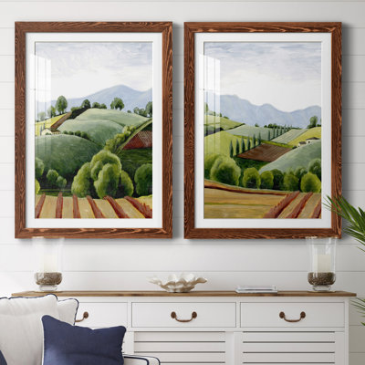 Tuscan Valley S croquis I encadré mat - prêt à accrocher