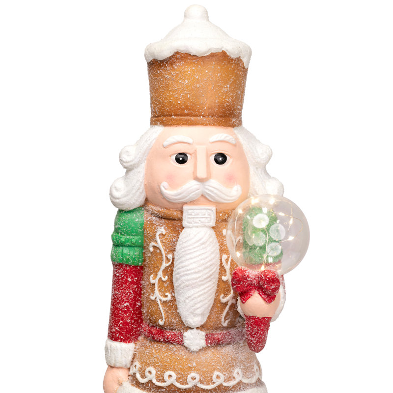 LED Lighted Glitter Christmas Nutcracker - 27", Brown/White