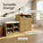 Entryway Storage Cabinet with Shoe Bench & Adjustable Shelves, Natural Finish, American Traditional Design-1247197388