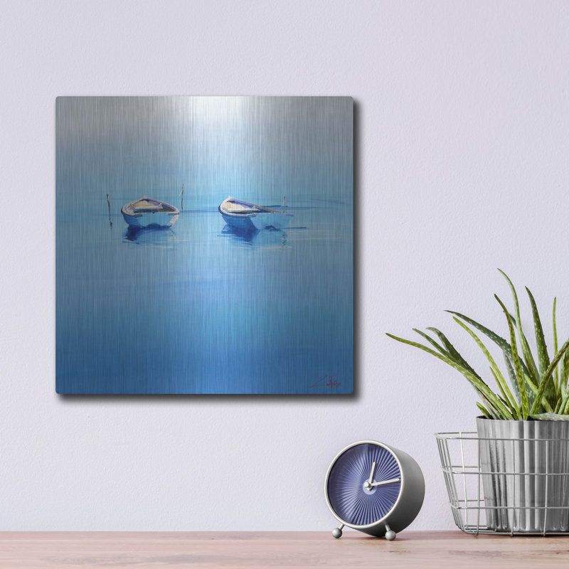  «Late Moorings» par Craig Trewin Penny, art mural en métal, H 12 po x l 12 po