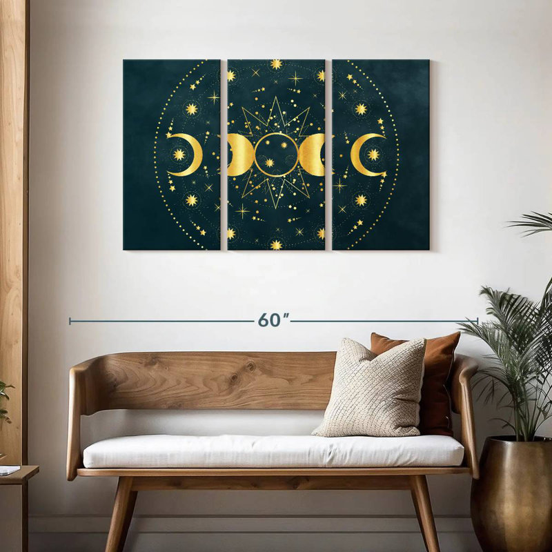 Adella, soleil, lune et étoiles, H 28 po x l 45 po