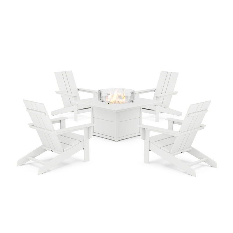 Chaise Adirondack d'extérieur avec table POLYWOOD x ALLModern, Blanc