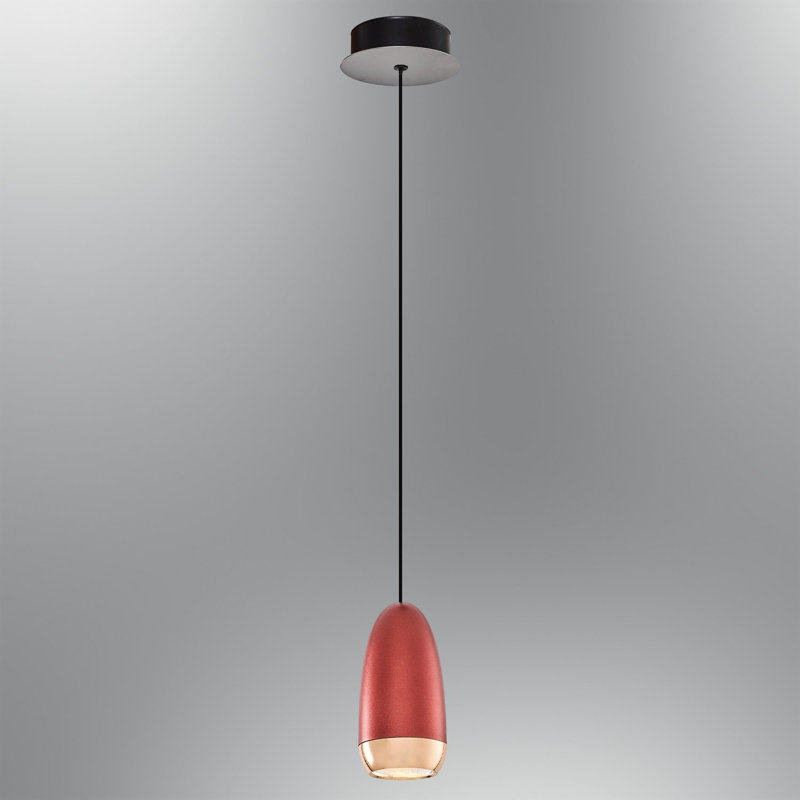 Elegant Brown Chandelier with Opal Glass Cap, 4.7 in Diameter x 47.2 in Height | Durable Metal Body, 1 x 5W Integral LED (3000K, 500 Lm) | Perfect for Living Rooms, Dining Areas & Entryways, Assembled Design