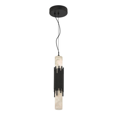 Luminaire suspendu, 17 po, bronze urbain, albâtre
