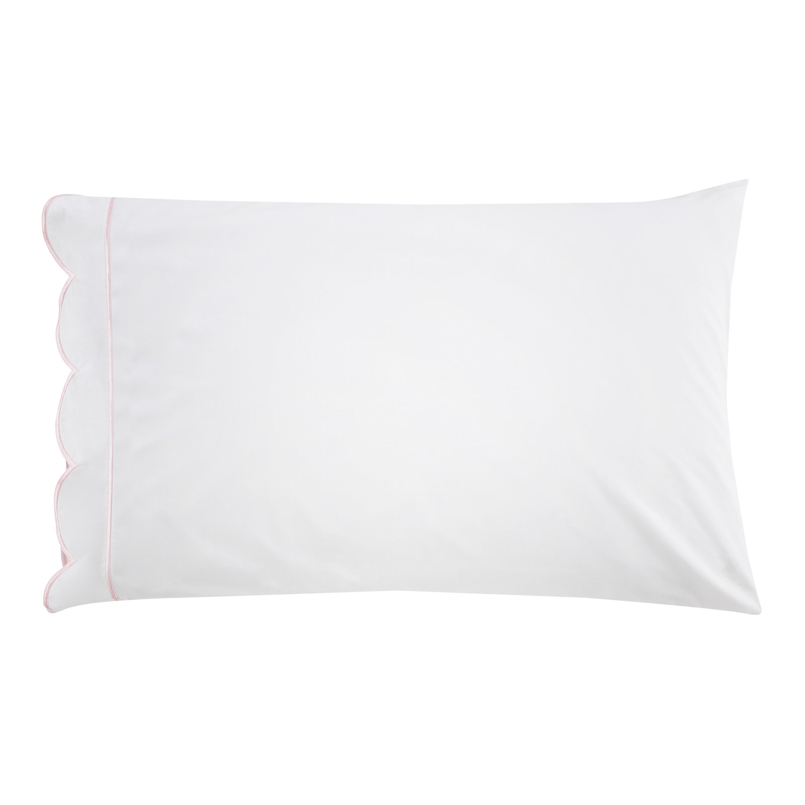 SCALLOP FRAME PERCALE PCASE, Queen Pillowcase, Pink