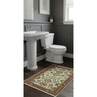 Tapis oriental oriental crème en laine noué à la main 3 pi x 5 pi