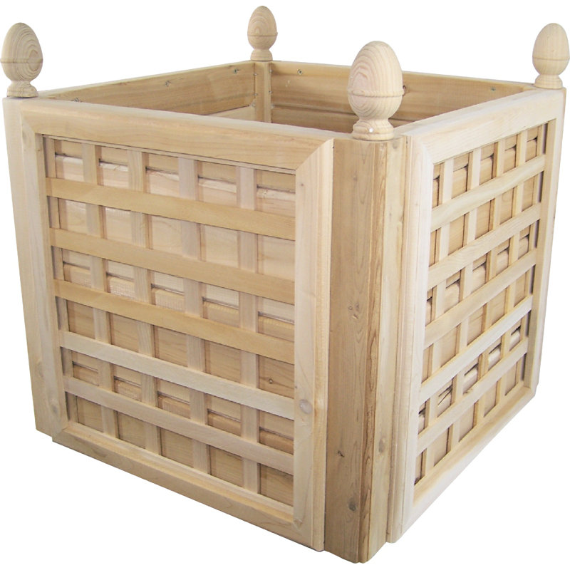 Boîte à fleurs en bois de cèdre naturel Newberg, H 17 po x l 18 po x P 18 po