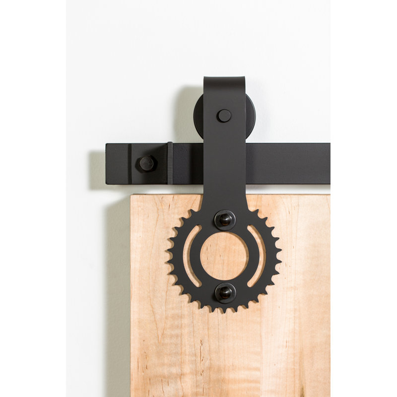 Ensemble de quincaillerie pour porte de grange simple standard Sprocket Premium, 60 po, Noir