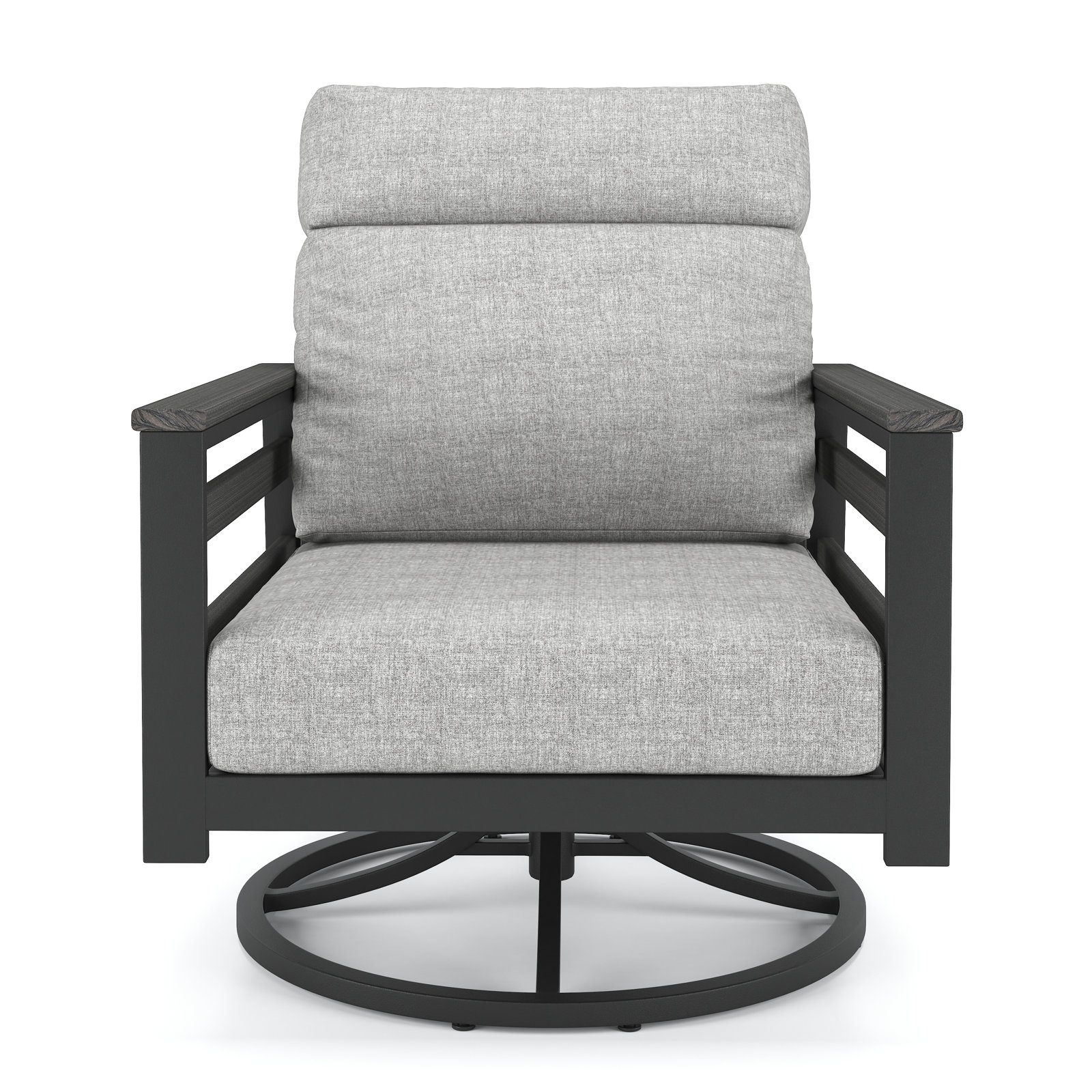 Townsend Sunbrella® Swivel Patio Lounge Chair, Gray, Canvas Granite