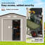 Remise de rangement extérieure de 11 pi x 13 pi Outsunny, remise en métal pour outils de jardin avec trousse de fondation, double porte verrouillable, bouches d'aération et toit incliné, pour cour arrière, patio, pelouse, gris clair-98202129-98202130