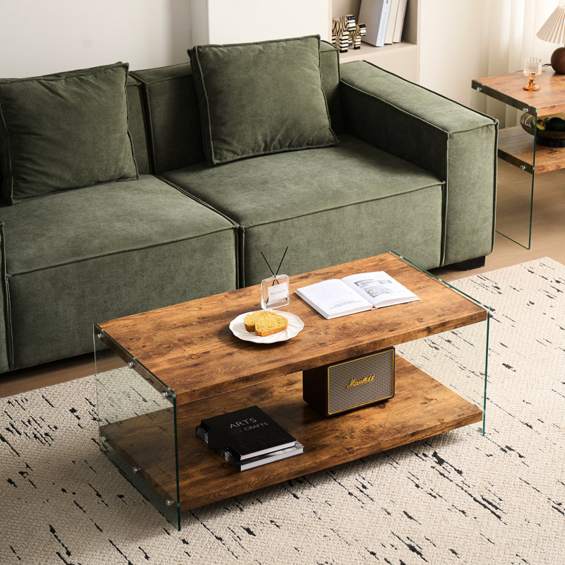 Brown Tea Table With Walnut Glass, Ideal For Holding Decor Items, Suitable Restaurant, Events, Outdoor, 44.58 In Depth, Smooth Surface Finish, Great Display At Trade Shows, Also Home Kitchen, 21.68