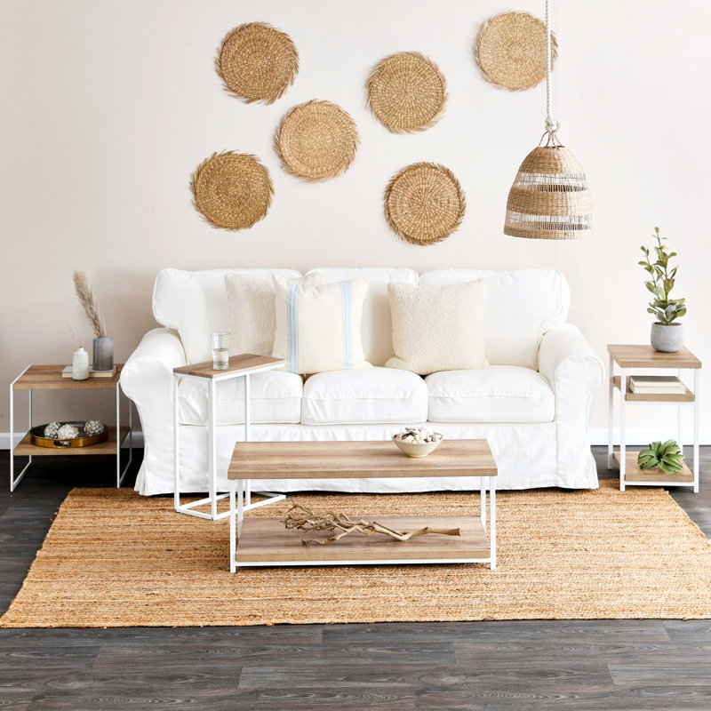 Gateshead End Table, Coastal Oak/White