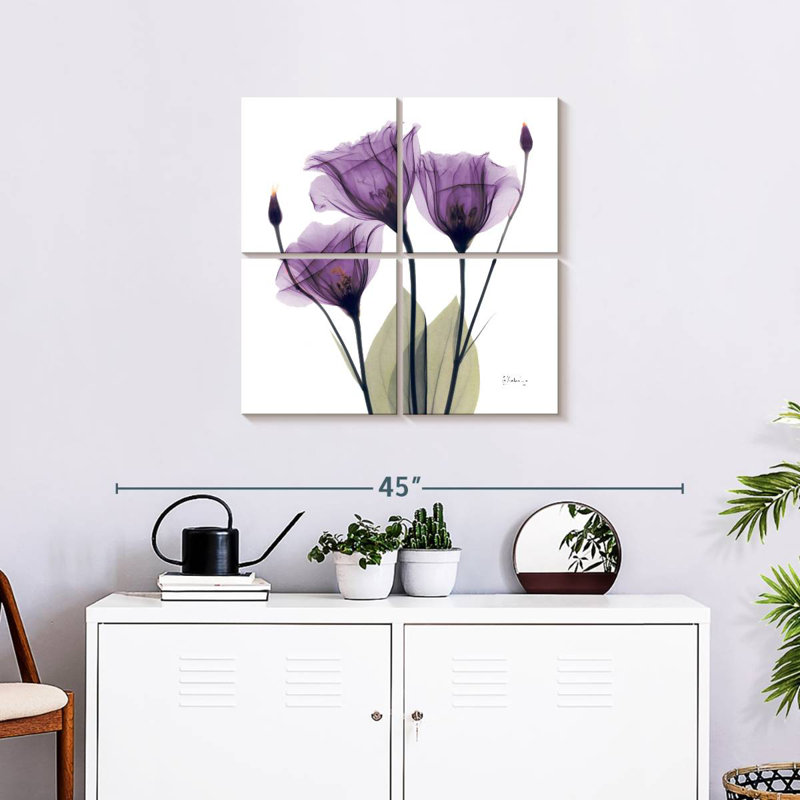 Trio royal de gentiane mauve, H 26 po x l 26 po