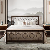 Avren Oriental Vintage Style Metal Platform Bed