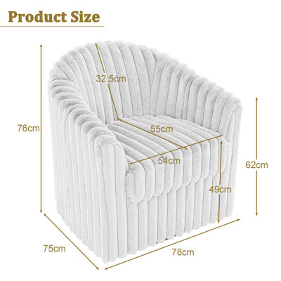 Aunna 78.2Cm Wide Swivel Barrel Chair
