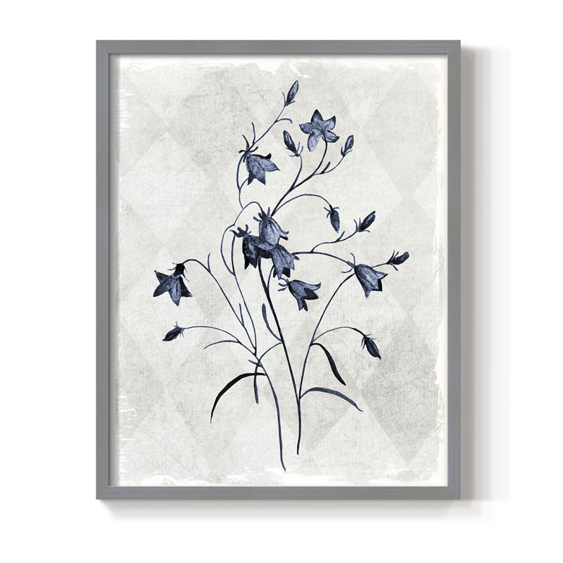 Harlequin Botanical II, reproduction encadrée - bois massif, Gris, H 21 po x l 17 po
