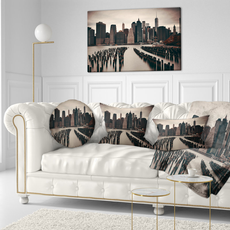 Coussin Cityscape Manhattan, Rectangulaire, 12 po x 20 po
