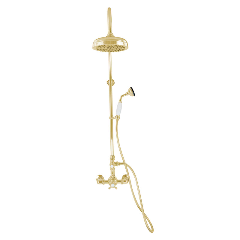 Système de douche thermostatique exposé 60 po mural avec douche à main 1,75 gal / min, Chrome