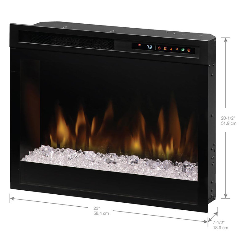 Dimplex Nova Multi-Fire XHD Contemporary Electric Fireplace Insert with Acrylic Ice Ember Bed, Ceramic Heat