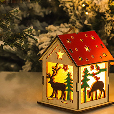 Décoration de fête de Noël en bois avec lumière, père Noël, bonhomme de neige, cerf avec lumière, décoration de fête de Noël