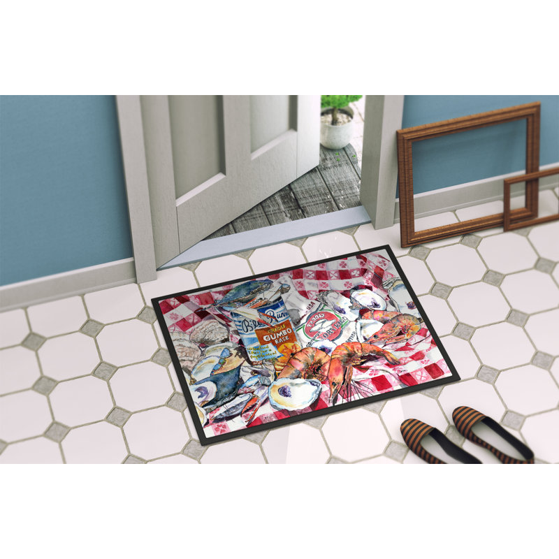 Tapis de porte d’intérieur anti-dérapant à recette gumbo, Rectangle 2 pi x 3 pi