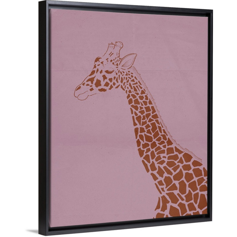 « giraffe i kids », art encadré, Cadre pour toile flottant noir, H 14 po x l 11 po x P 1,2 po