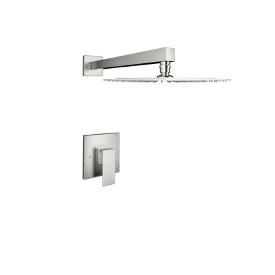 Topcraft 12-Inch Square Wall-Mounted Rain Shower System
