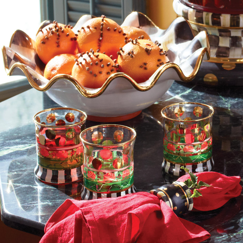 Courtly Check® Ceramic Fluted Bowl, 4.5" H x 14" W x 14" D