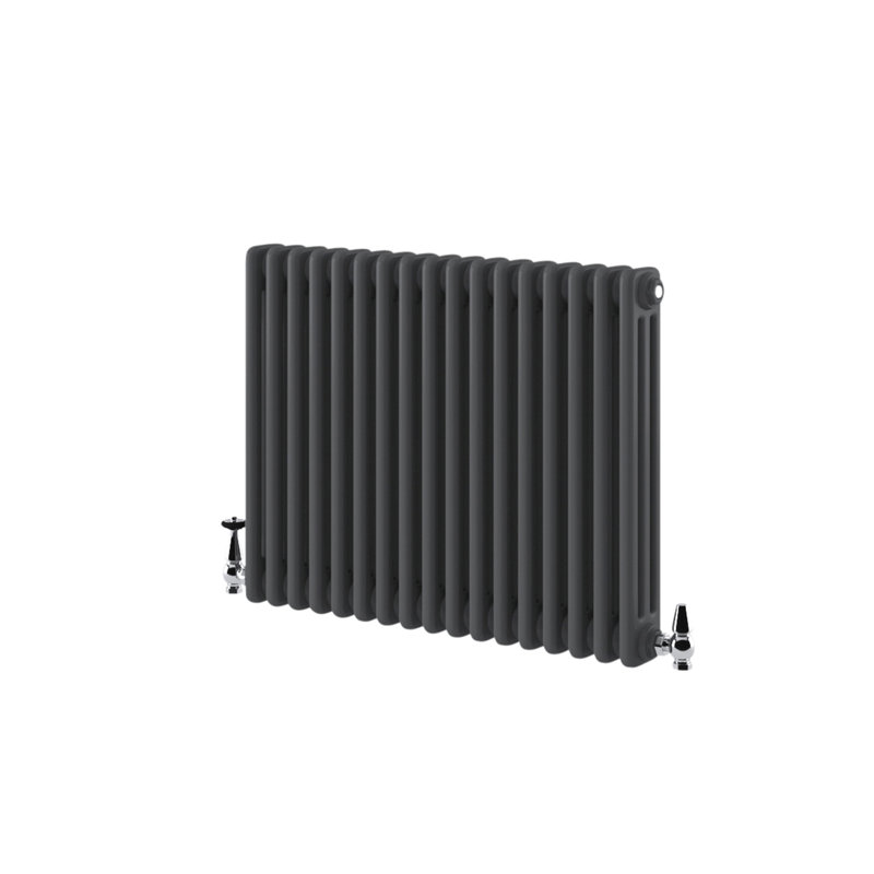 Uxbridge Horizontal Traditional Colosseum Radiator, Grey, 600mm H x 785mm W x 130mm D