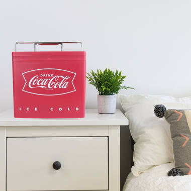 Coca-Cola 12 Can Portable Mini Fridge w/ 12V DC and 110V AC Cords, 10L  (10.6 qt) Can Shaped Personal Cooler, Red, Travel Fridge for Drinks,  Snacks